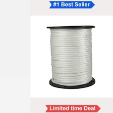 1/4 Inch Polyester Rope Solid Braid 500 ft Spool Low Stretch UV Resistant