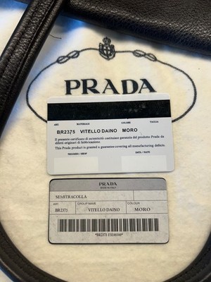 Prada Hand/Shoulder Bag Prada BR2375 Vitello Daino Moro Envelope