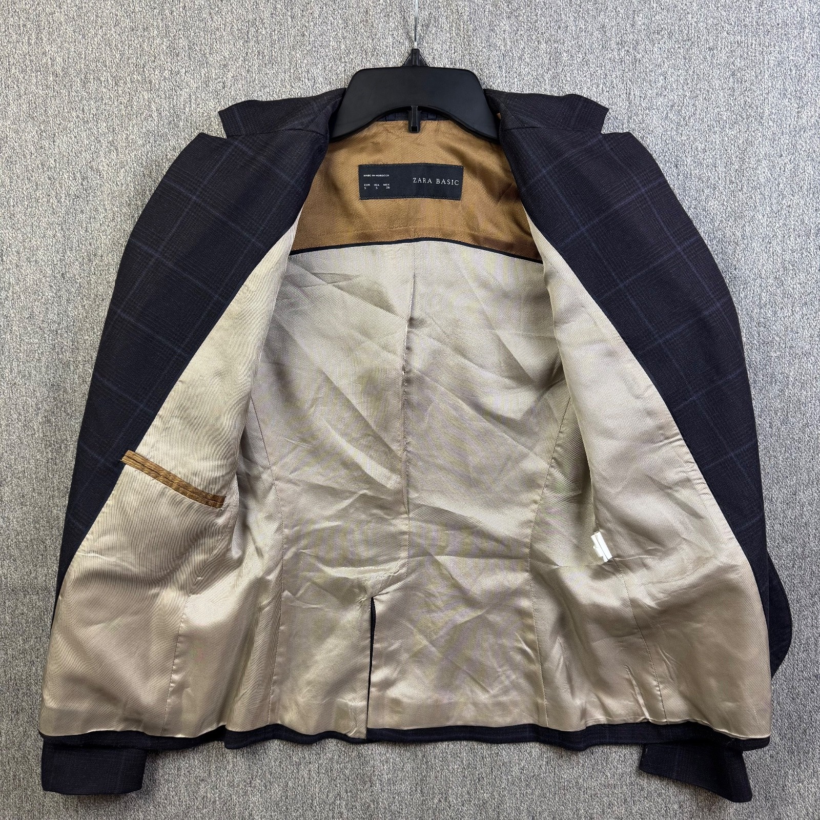 Zara Basic Plaid Single Button Elbow Patch Blazer… - image 3