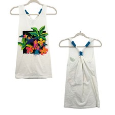 Speedo One Size Vintage 90s Tank Top Retro Toucan Tropical Colorful Neon FLAWS