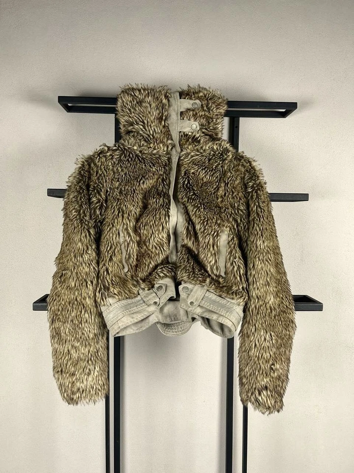 Vintage Streetwear Japanese Hysteric Style Mohair Fur Avant Garde Jacket 90s Y2K - Image 4 of 4