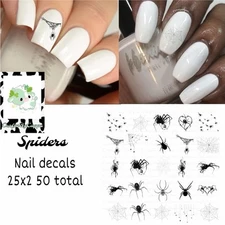 Spiders Waterslide Finger Nail Decals Instructions set of 50 KC Bonus