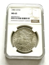1901-O Morgan Silver Dollar $1 NGC MS63 UNC New Orleans Mint USA
