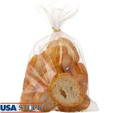 Micro Perforated Bread Bags Twist Tie Durable Clear Plastic Storage 50 Count New