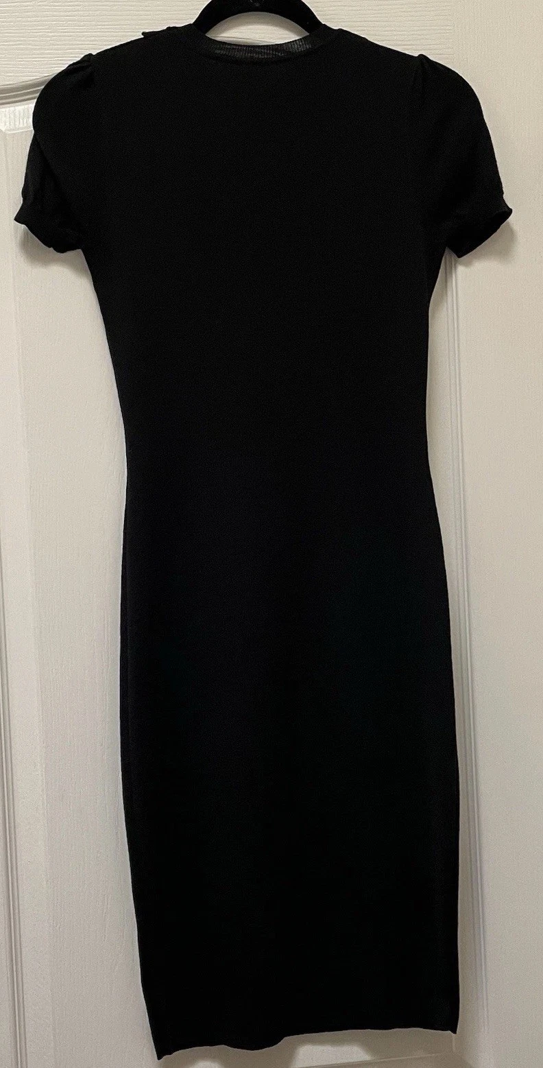 Rosso Valentino Maglia nera manica corta lana vergine ? Abito a tubino taglia XS