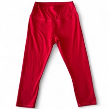 ZYIA Active Red Crop Leggings High Waisted Athletic Workout Yoga Pants Size 8-10