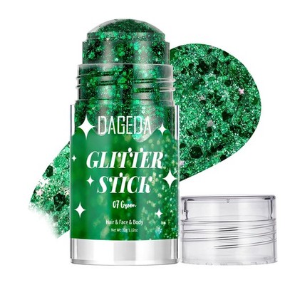 DAGEDA Green Body Glitter Stick,Sparkly Hair Face Makeup for 