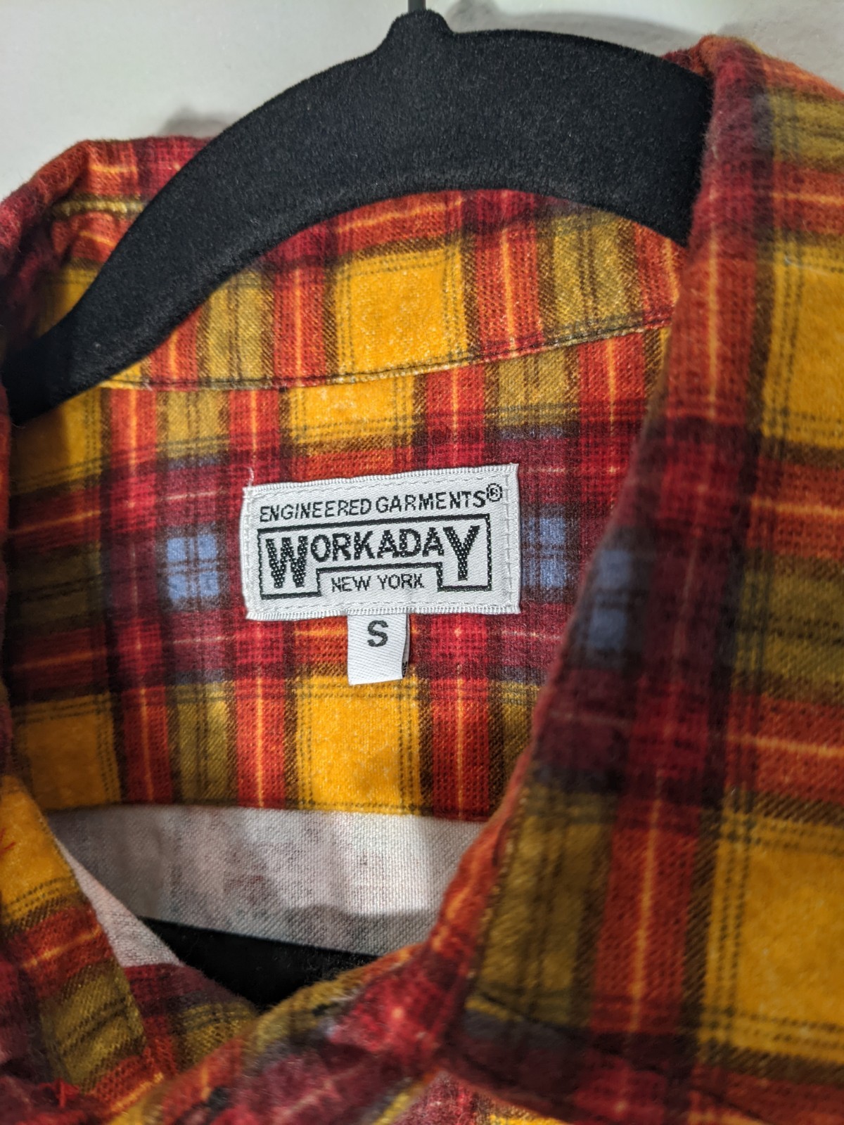 Engineered Garments Plaid Flannel Loop Collar Wor… - image 4