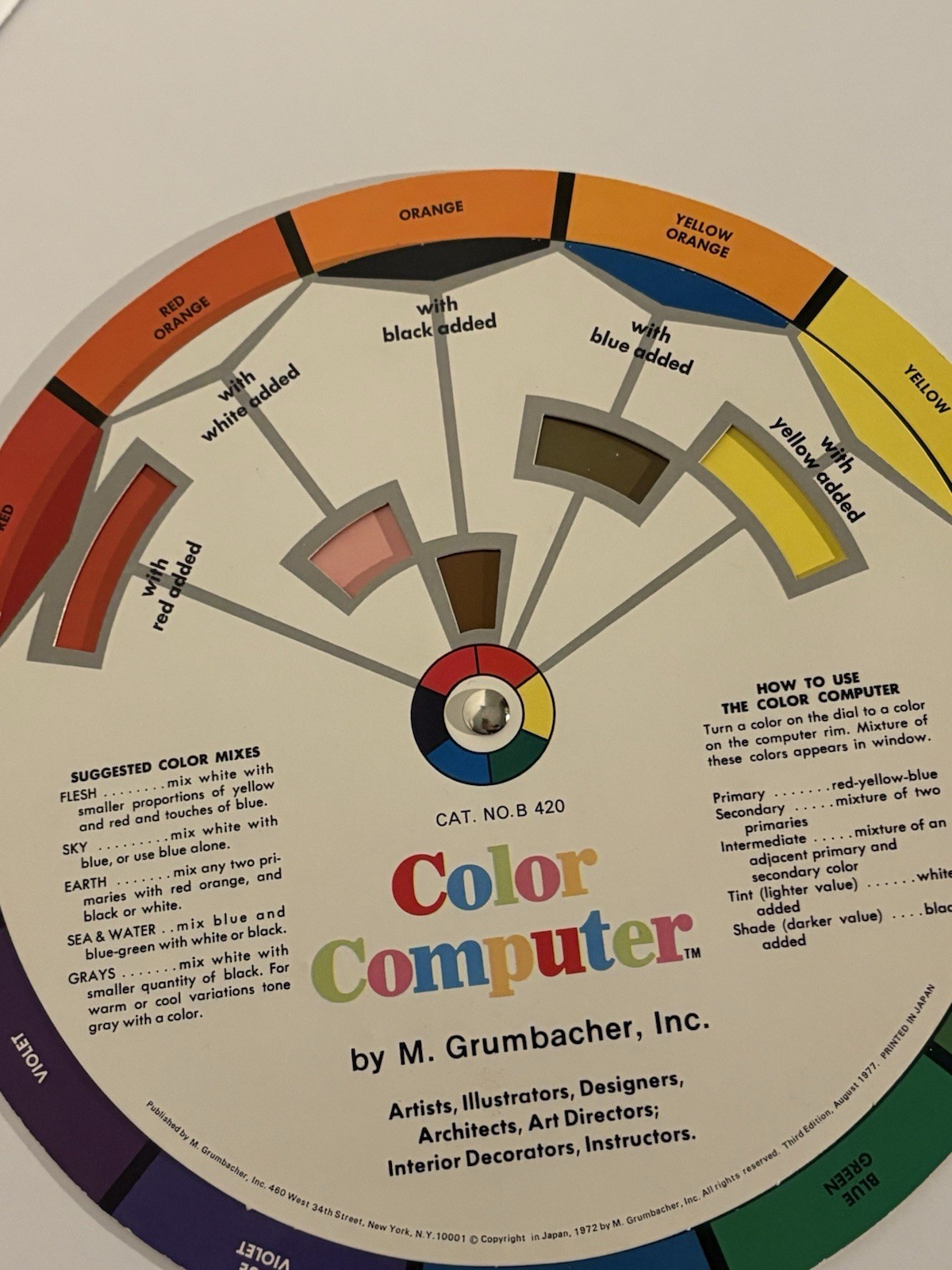 VTG M. Grumbacher Color Computer Double-Sided Circular Wheel (B 420) 1972/ 1977