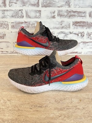 Nike Men's epic React Flyknit 2 Multicolor Size 12 Sneaker Running Shoe Red Blac