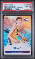2024 NBA Hoops Art Signatures Dalton Knecht Rookie On Card Auto PSA 10 GEM MT