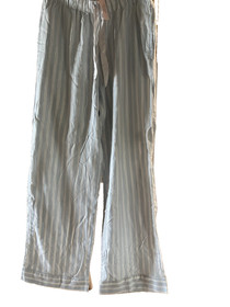 VICTORIA'S SECRET Pajama Set Soft Sky Stripes Blue Cotton Modal TOP M PANTS XS