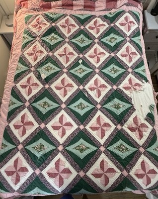 Patchwork Quilt Multicolor Floral Country Reversible Cotton Queen (sg4)