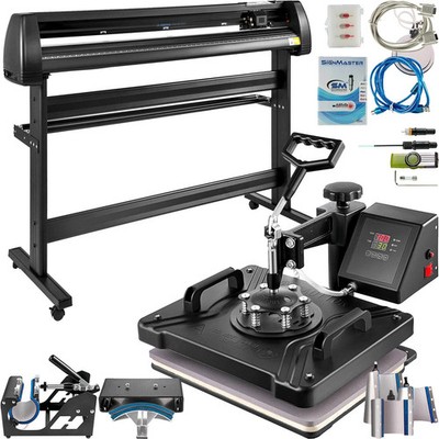 8 In 1 Heat Press Sublimation Machine & 53'' Vinyl Cutter Cutting Plotter