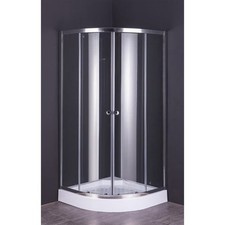 BOX DOCCIA CRISTALLO SEMICIRCOLARE DUE PORTE 'RUBINO' 80x80CM H.185CM