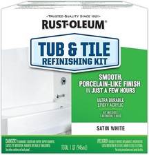 Rust-oleum Tub And Tile Refinishing Kit White 32 Oz Epoxy Acrylic Bathroom Paint