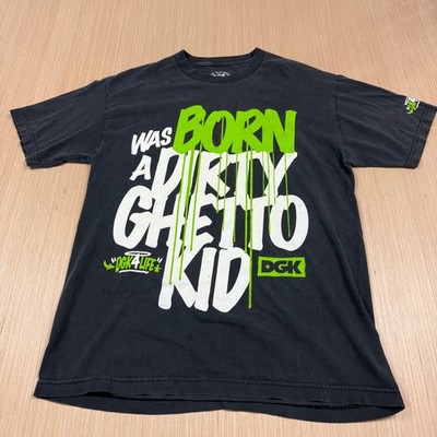 y2k Vintage DGK Dirty Ghetto Kid T Shirt Born and Die Graffiti Skater Large