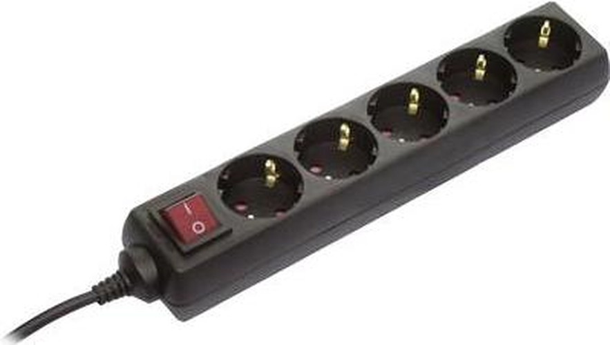 Multipresa 5 Posti Schwabe 35012 Nera | Interruttore & Sicurezza 16A