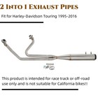 2 1 Full Exhaust Pipe System Muffler for Harley 1995 2016 Touring Bagger Glide