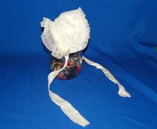 Vintage 1950's Baby Bonnet White Lacy Soft Size 0-6 month