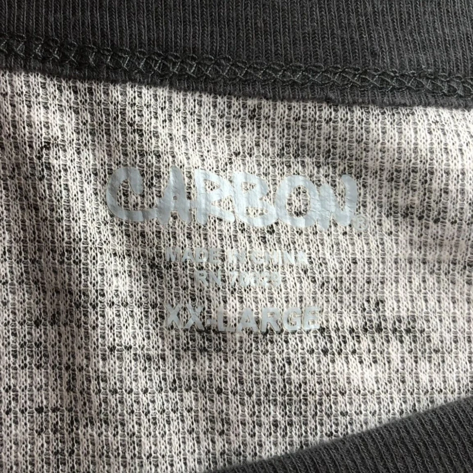 Carbon Mens Thermal T-Shirt Size XXL Long Sleeve Geometric Crew Neck Waffle Knit - Image 3 of 4