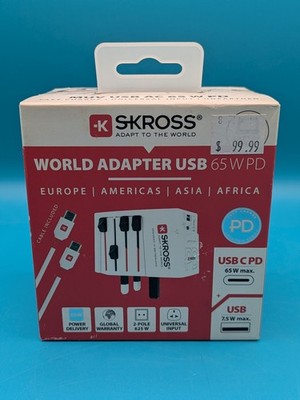 Skross World Travel Adapter USB C 65 W PD Americas Europe Asia and beyond