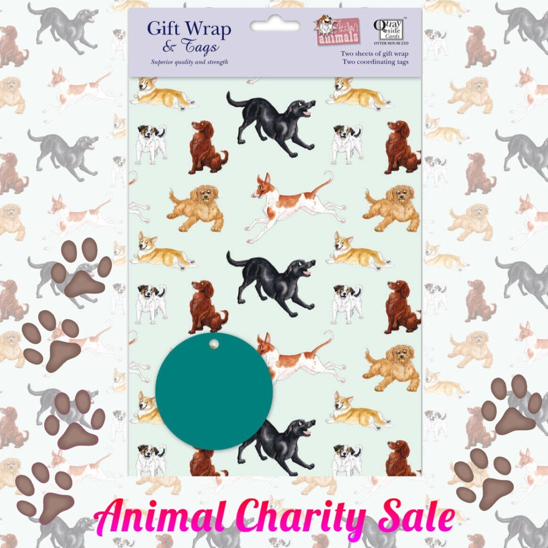Gift Wrapping Paper - Alison's Animals Dog - Sale For Our Animal Charity