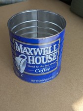 Vintage Maxwell House Metal Coffee Can  Good to the Last Drop  39 oz NO LID
