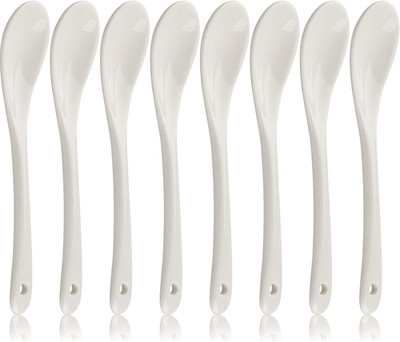 Porcelain Egg Spoons Ceramic Spoons Set of 8 Teaspoons for Tea Coffee Desserts S