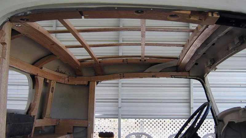The wood roof structure was replaced during the restoration.