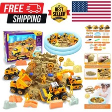 Play Construction Sand Kit,2.2lbs Magic Sand W/4 Large Take Apart Constructio...