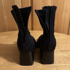 Bottines Bandolino Devangeline - Talons Hauts Ouverts - Cuir Noir Taille 7 - Neuf Sans Boîte