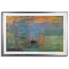 Impression Sunrise Fine Giclee Prints Framed Wall Art Ready To Hang 24x34 Silver