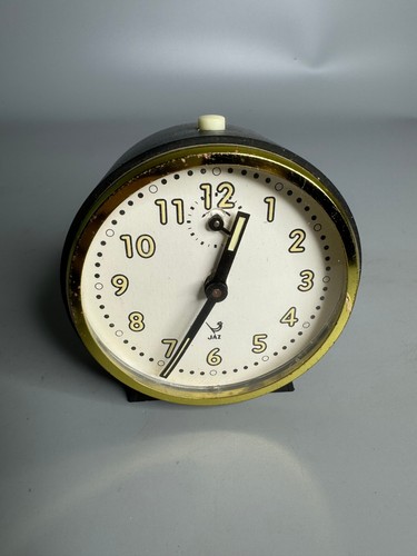 French vintage alarm clock advertising Jaz black color works great - Picture 2 of 6
