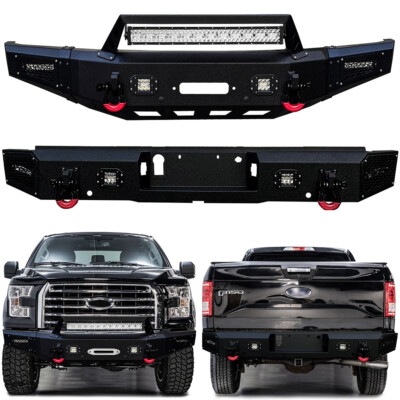 Vijay For 2015-2017 Ford F150 Front or Rear Bumper with D-rings and LED Lights