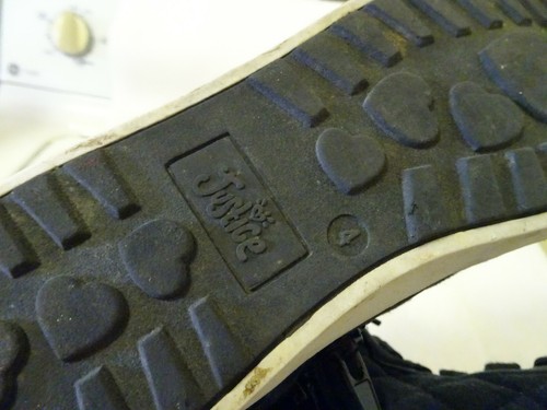 Justice Girl's Size 4 Black Athletic/High Top Sneakers-Side Zippers-Rhinestones - Picture 6 of 7