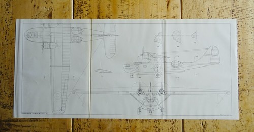 WW2 U.S.A. AMERICAN Aircraft CONSOLIDATED CATALINA III Scale Design Plan c1943 - Bild 1 von 3