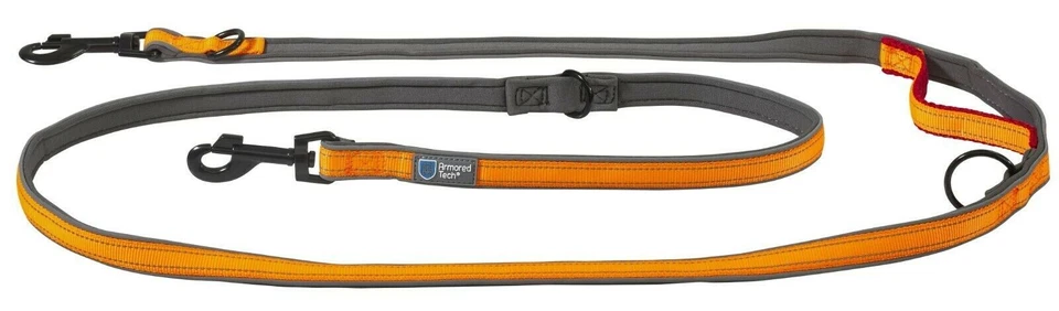 Armored Tech Dog Control Leine Hundeleine Orange 220 cm reflektierend mit Griff