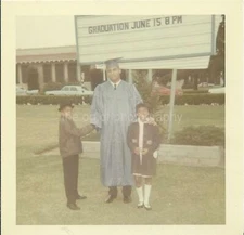 Graduation Day FOUND PHOTO Color FREE SHIPPING Original Snapshot VINTAGE 08 1 C