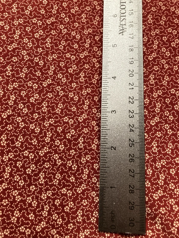 Geometric Calico on Rust The Kesslers Andover Concord Fabrics 3Y x 44" W Vintage - Image 2 of 3