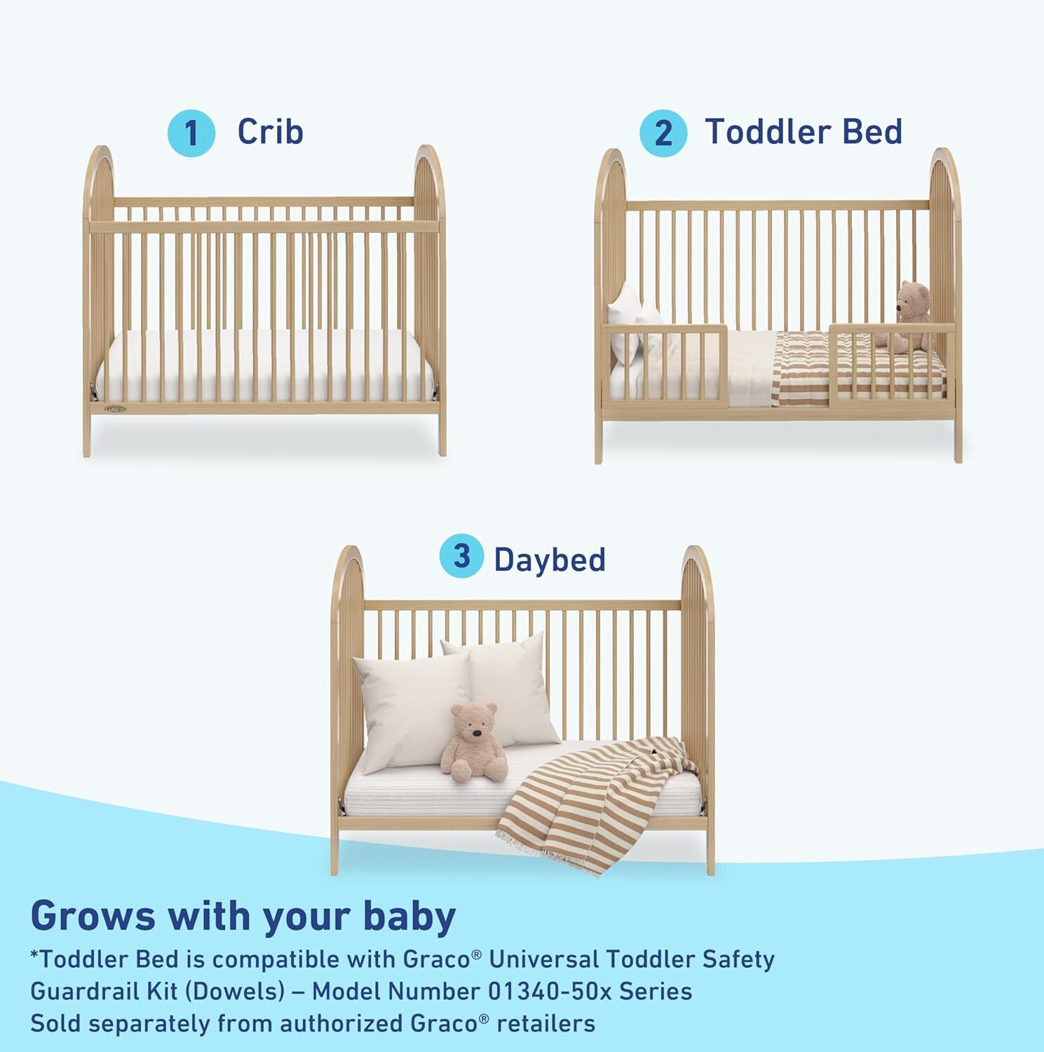 Olivia 3in1 Convertible Crib (Driftwood) GREENGUARD Gold Certified