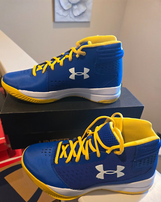 Under Armour Boys SZ 6Y JET Basketball Shoes 1296009-400 Blue Yellow NEW IN BOX