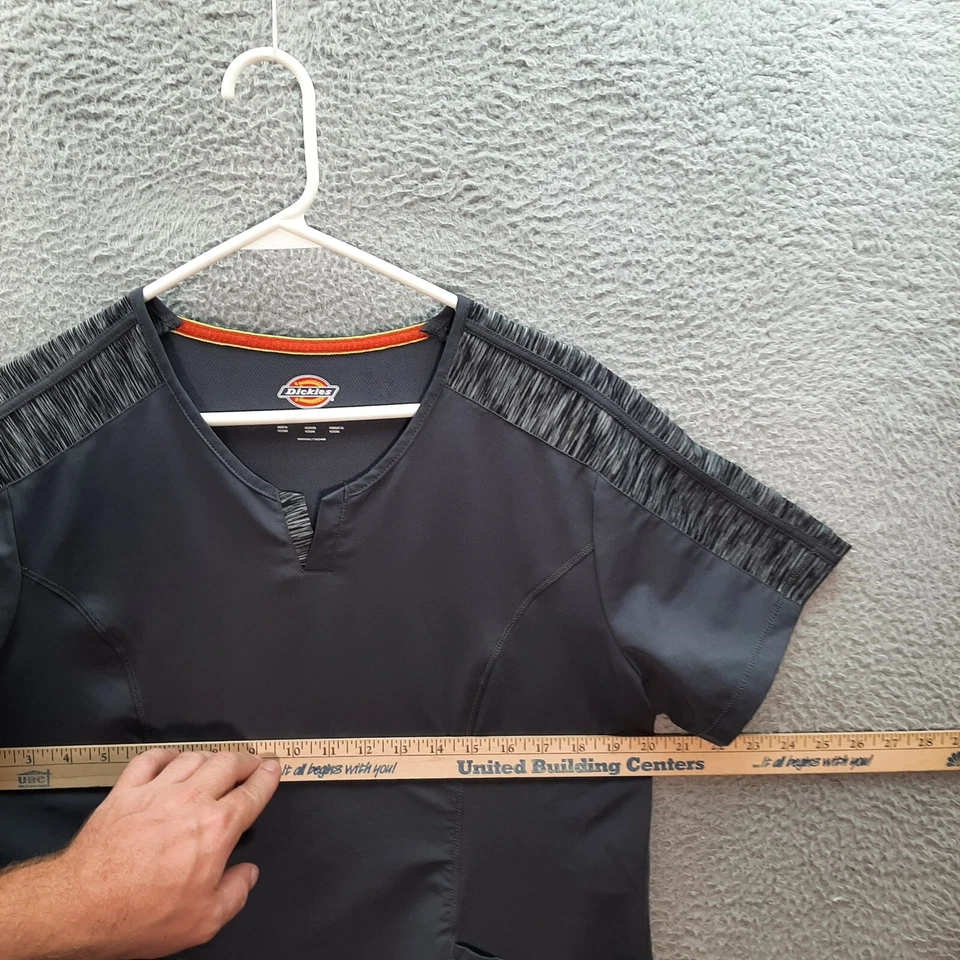 Dickies Scrub Top Womens Large Gray Smock Nurse Medical Dental Veterinarian - Image 3 of 4