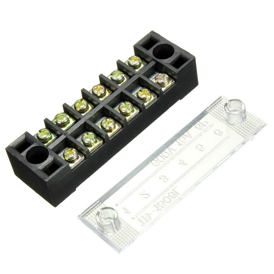 5 Sets Dual Row 6 Position Screws Terminal Electric Barrier Strip Block 600V 15A - Image 2 of 2