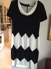 Valentino Black & White Cocktail Dress Size 44/10 Retro 60's Style Vintage 80's