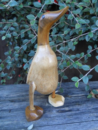 Cute Wooden Duck Bamboo Wood 40/35/25 cm Natural Colour Home Decoration - Picture 10 of 10