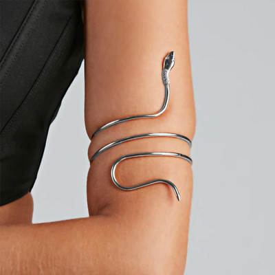Women's Fashion Jewelry Gold Or Silver Coiled Snake Upper Arm Cuff Armlet 1-131