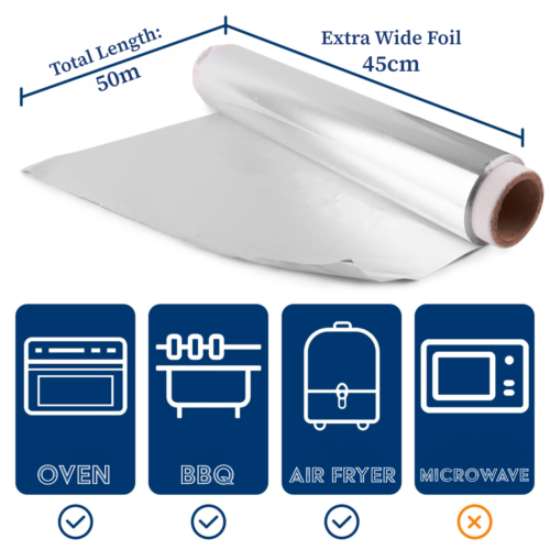 Kitchen Foil Aluminium Tin Foil Heavy Duty Catering Foil Wrap For Food Oven Bake - Picture 23 of 35