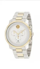 Brand New Movado Bold Men’s Two Tone Stainless Steel Chronograph Watch 3600432