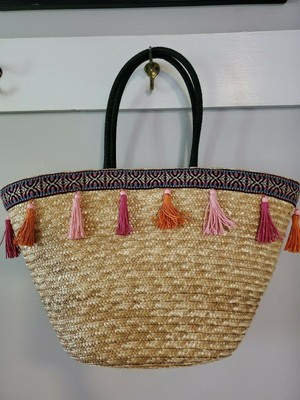 neutral beach bag